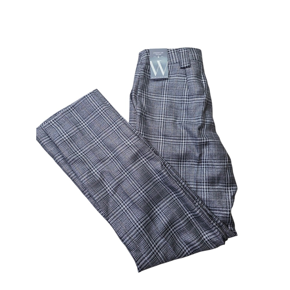 Worthington Plaid Pants Straight Leg High-Rise Career Casual Size 4